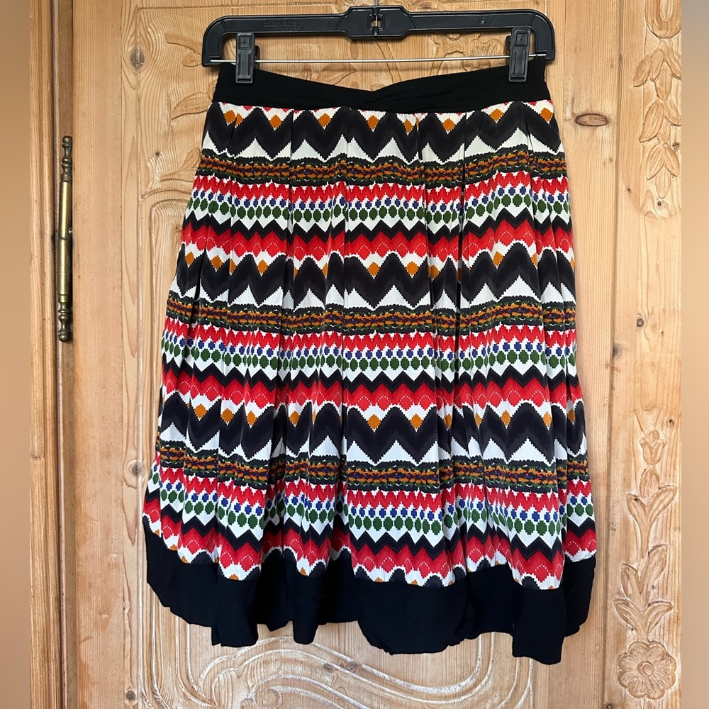 Anthropologie Geometric Pleated Skirt